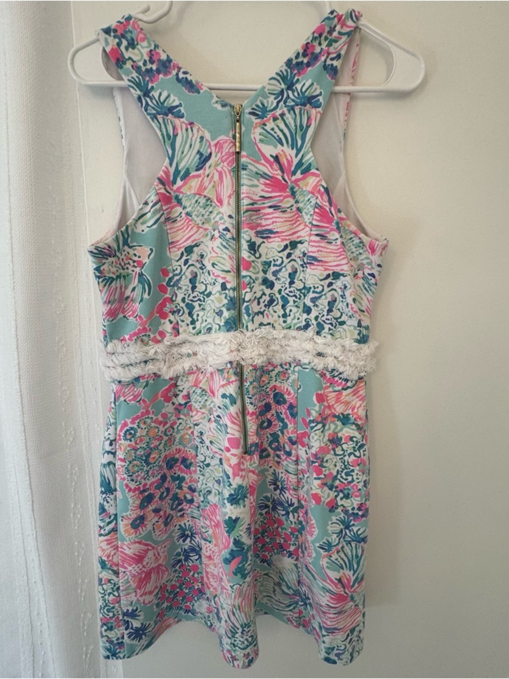 Lilly Pulitzer Seafoam and Pink Floral Lace-Waist Dress - Picture 2 of 3